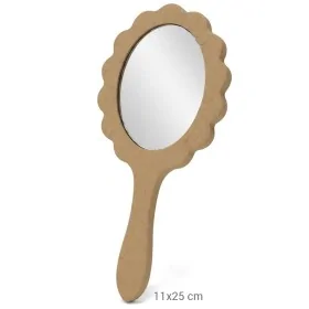 AY151 Oval El Aynası Ahşap Boyanabilir Obje